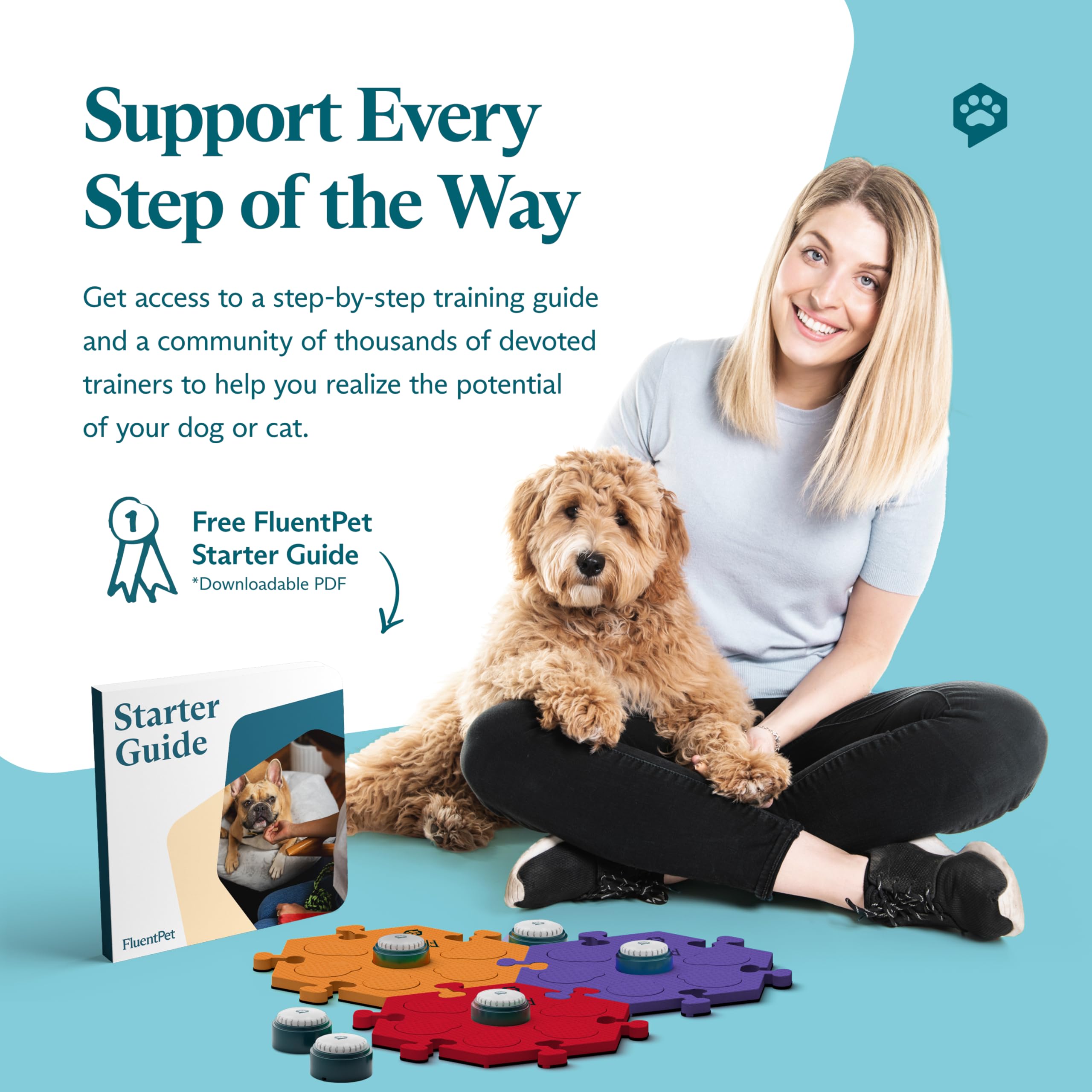 FluentPet Speak Up! - diseno-compacto de botones aptos para patas de todas las edades.