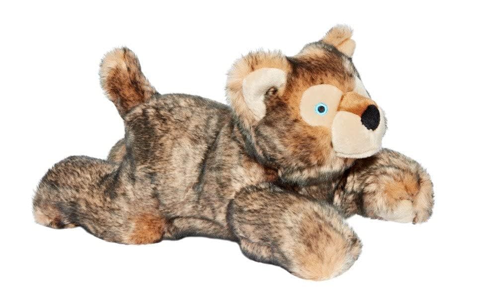 Fluff & Tuff Lobo Wolf Pup con costuras dobles ocultas, diseño robusto para perros activos