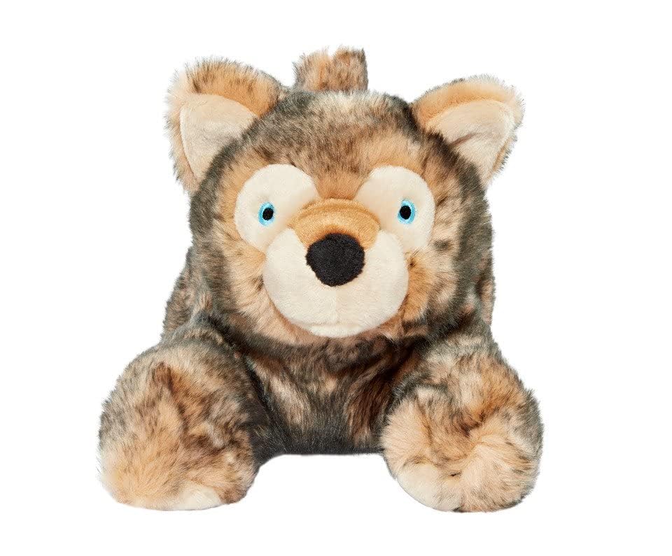 Fluff & Tuff Lobo Wolf Pup con forro de malla resistente, mayor durabilidad para juegos intensos