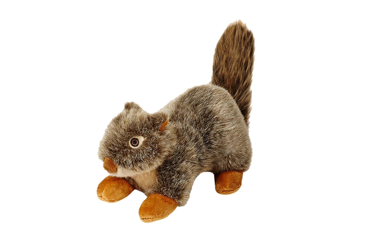 Fluff & Tuff Nuts Squirrel, cola esponjosa para juego dinámico y mordida suave