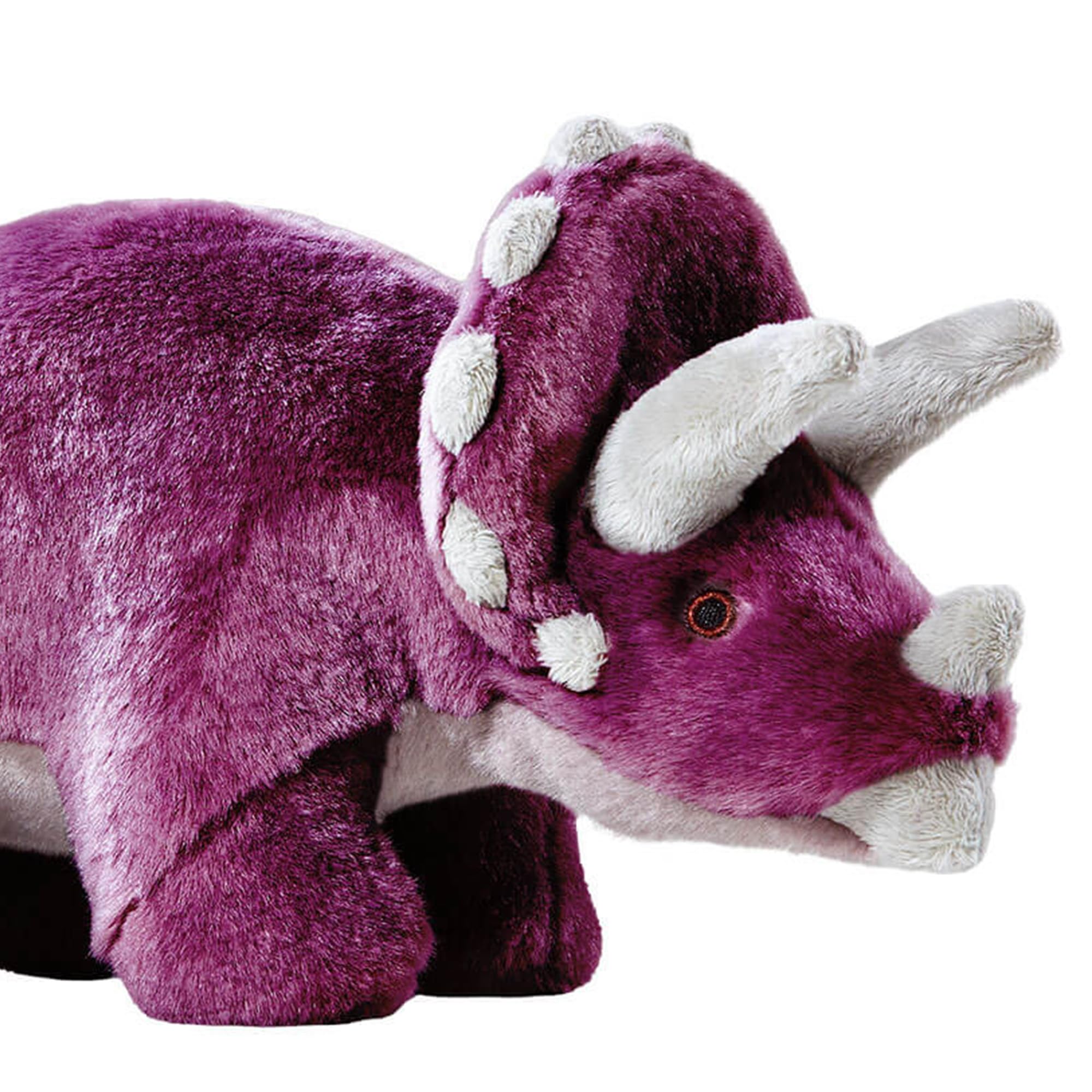Fluff & Tuff Charlie Triceratops: juguete duradero para juegos interactivos y entrenamiento suave