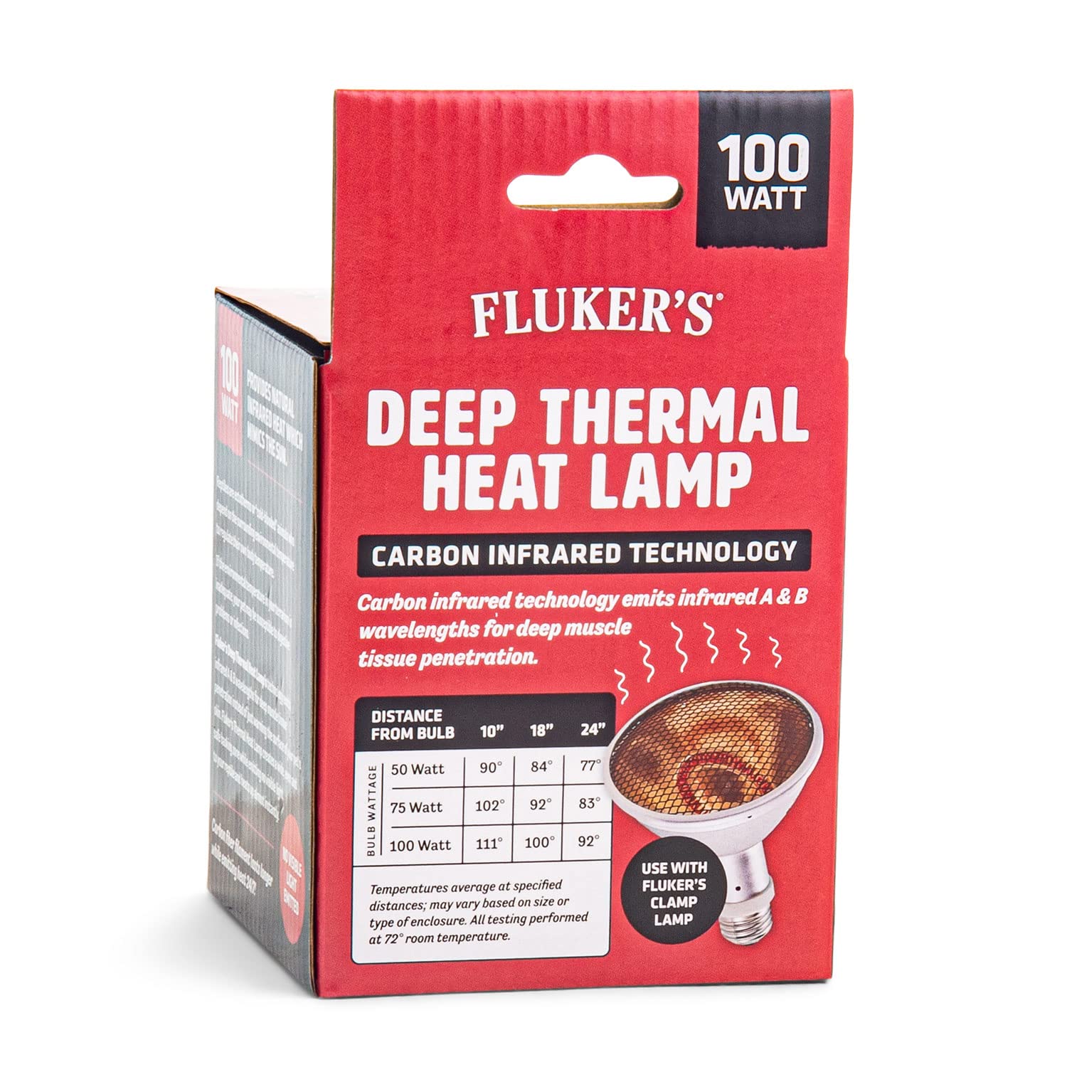 Fluker's lampara infrarrojo carbono para reptiles genera calor natural sin UV.