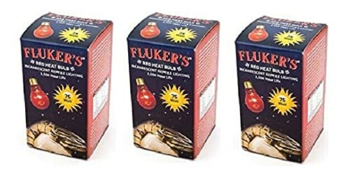 Fluker's bombilla roja de 75 vatios para reptiles, ideal para crear zona de calor