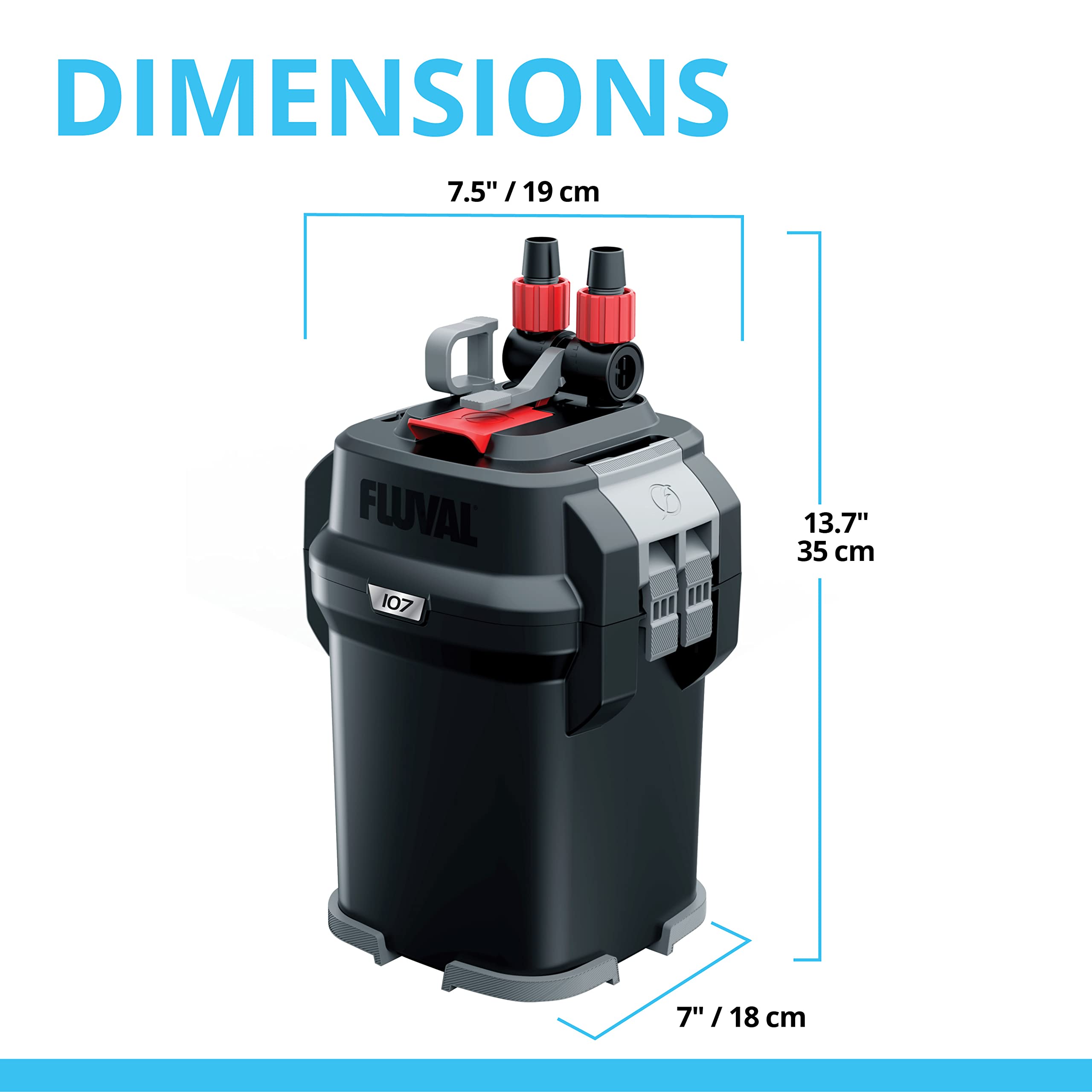 Fluval 107, medios auténticos incluidos y calidad europea para rendimiento confiable.