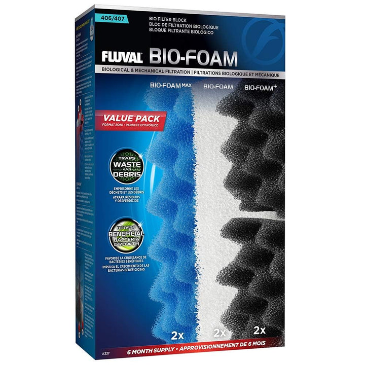 Fluval 406/407, embalaje de espuma biológica para mejorar la filtración.