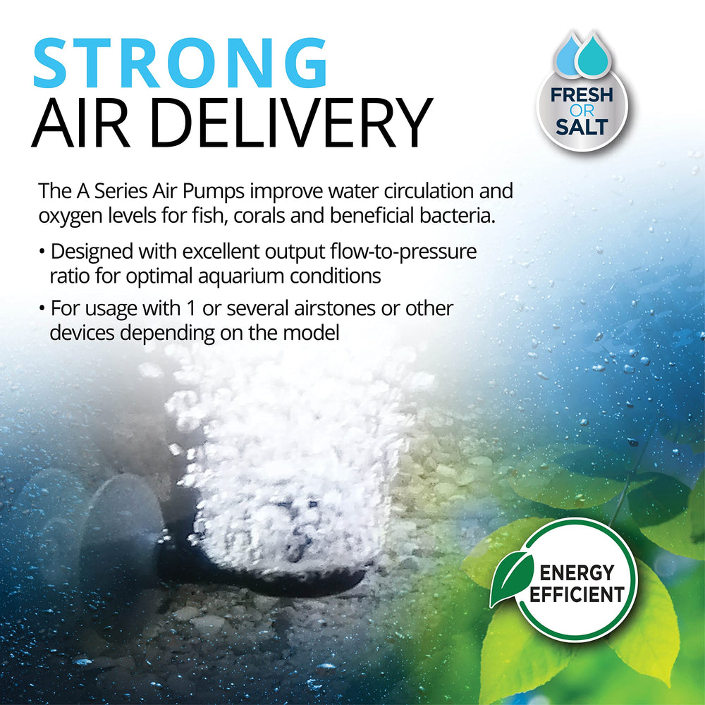 Fluval A202 cámara amortiguadora reduce vibraciones para funcionamiento silencioso.