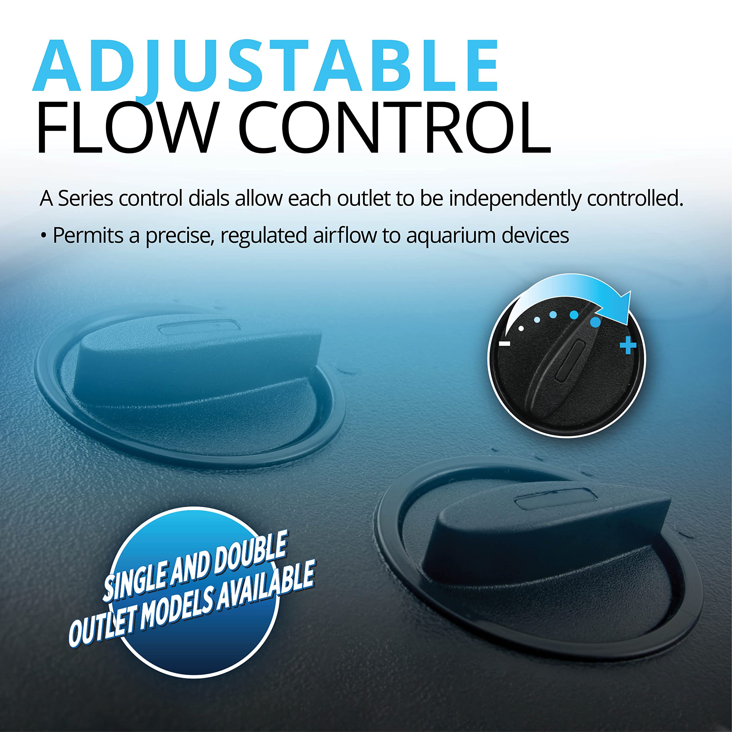 Fluval A402 selector de flujo, ajuste independiente para cada salida en acuarios.
