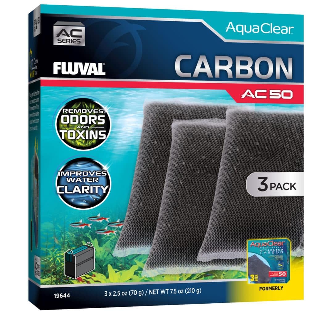 Inserto Fluval AC50 3unidades, vista frontal, ayuda a mantener el agua clara.