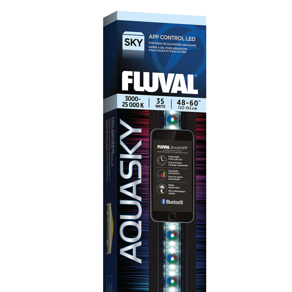 Fluval Aquasky 2.0 ilumina con 6500K blanca y RGB para acuario vivo