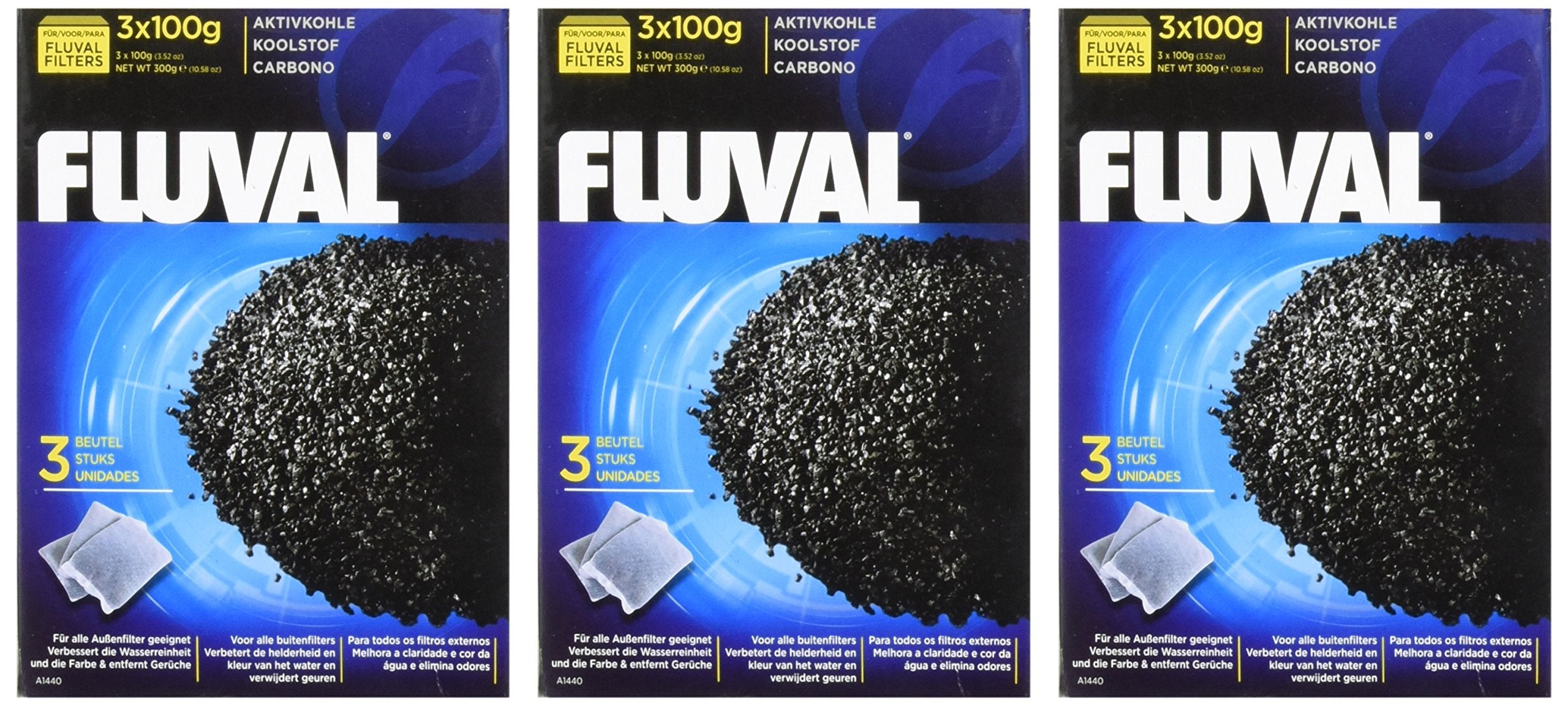 Bolsas de carbón Fluval en nylon para acuario, mejoran claridad del agua