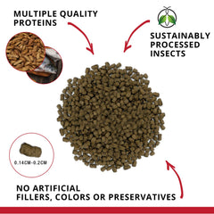 Pellets hundimiento lento para peces, permiten alimentación a su ritmo.