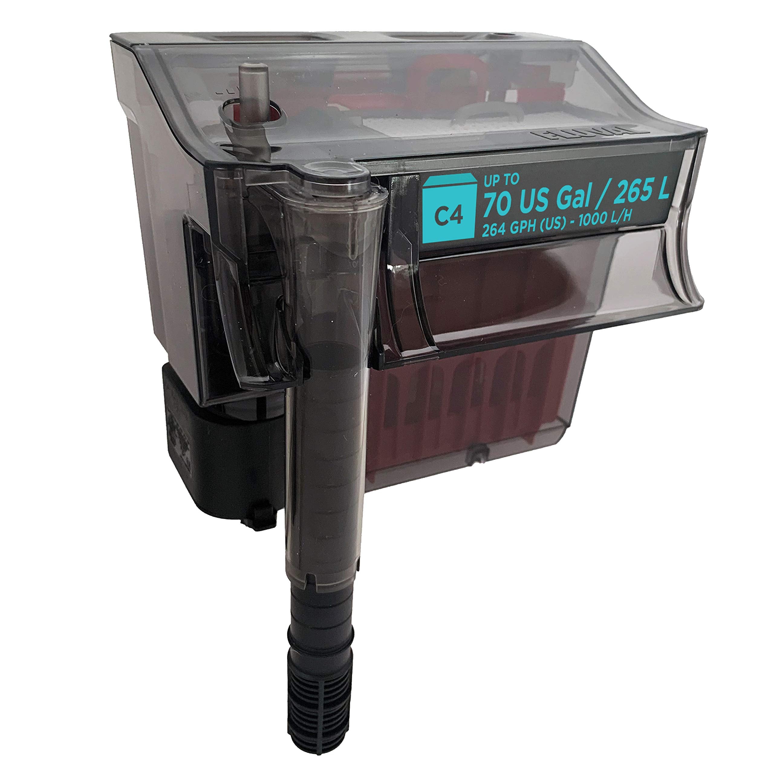 Fluval C4: tapa del filtro facilita el acceso para limpieza rápida.