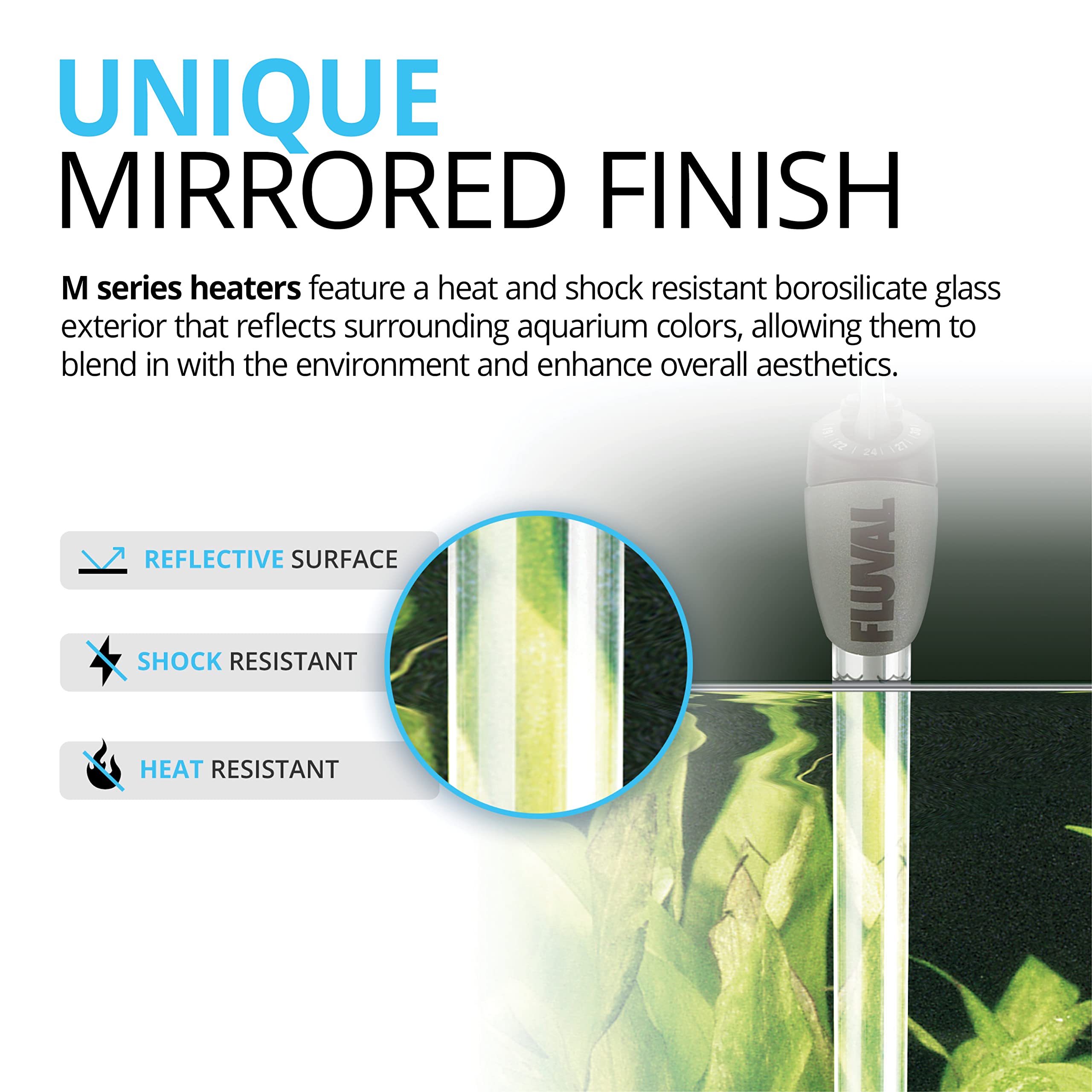 Fluval M vidrio borosilicato resistente a golpes para mayor durabilidad