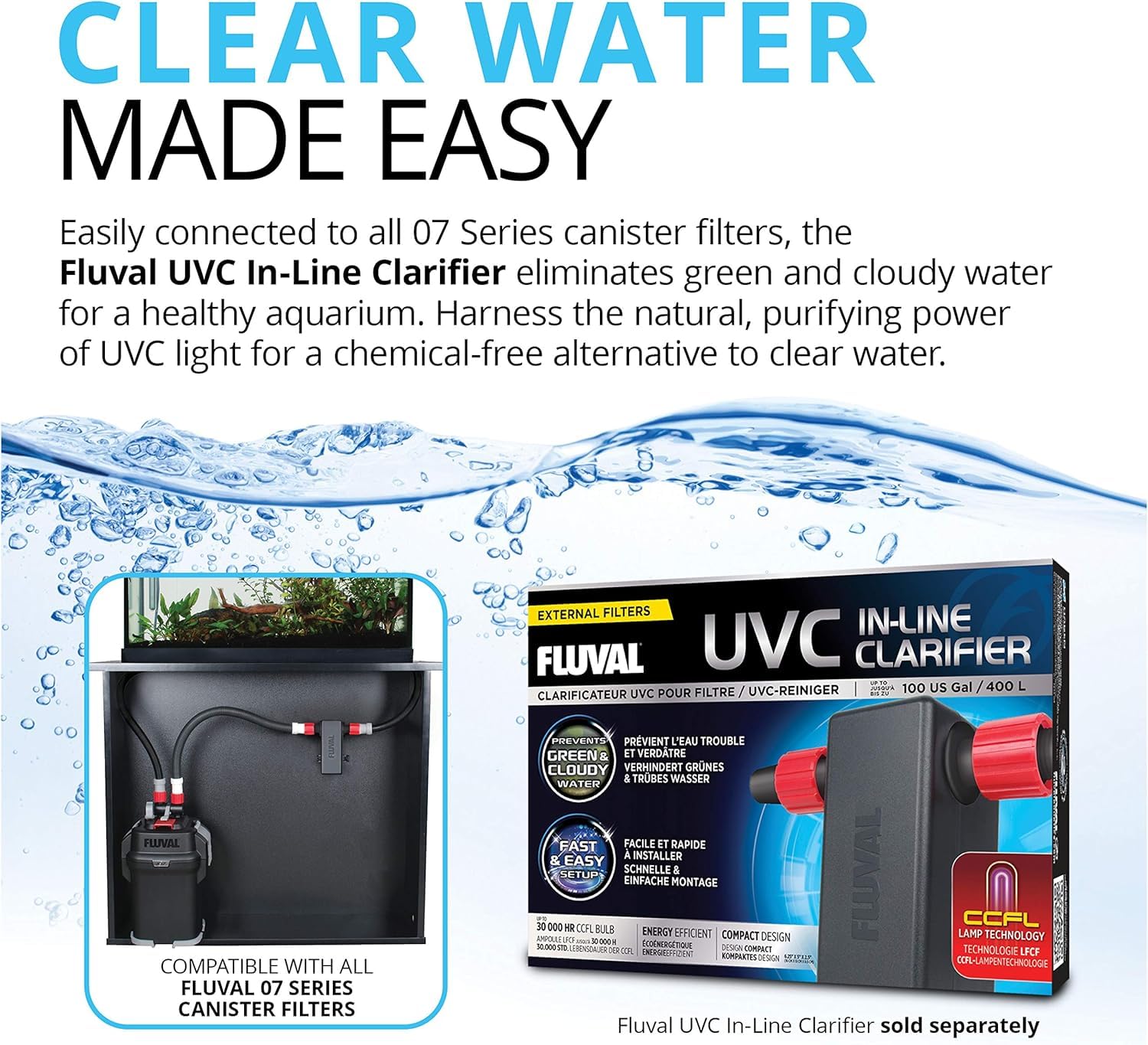 Fluval 307 listo para uso inmediato con medios incluidos.