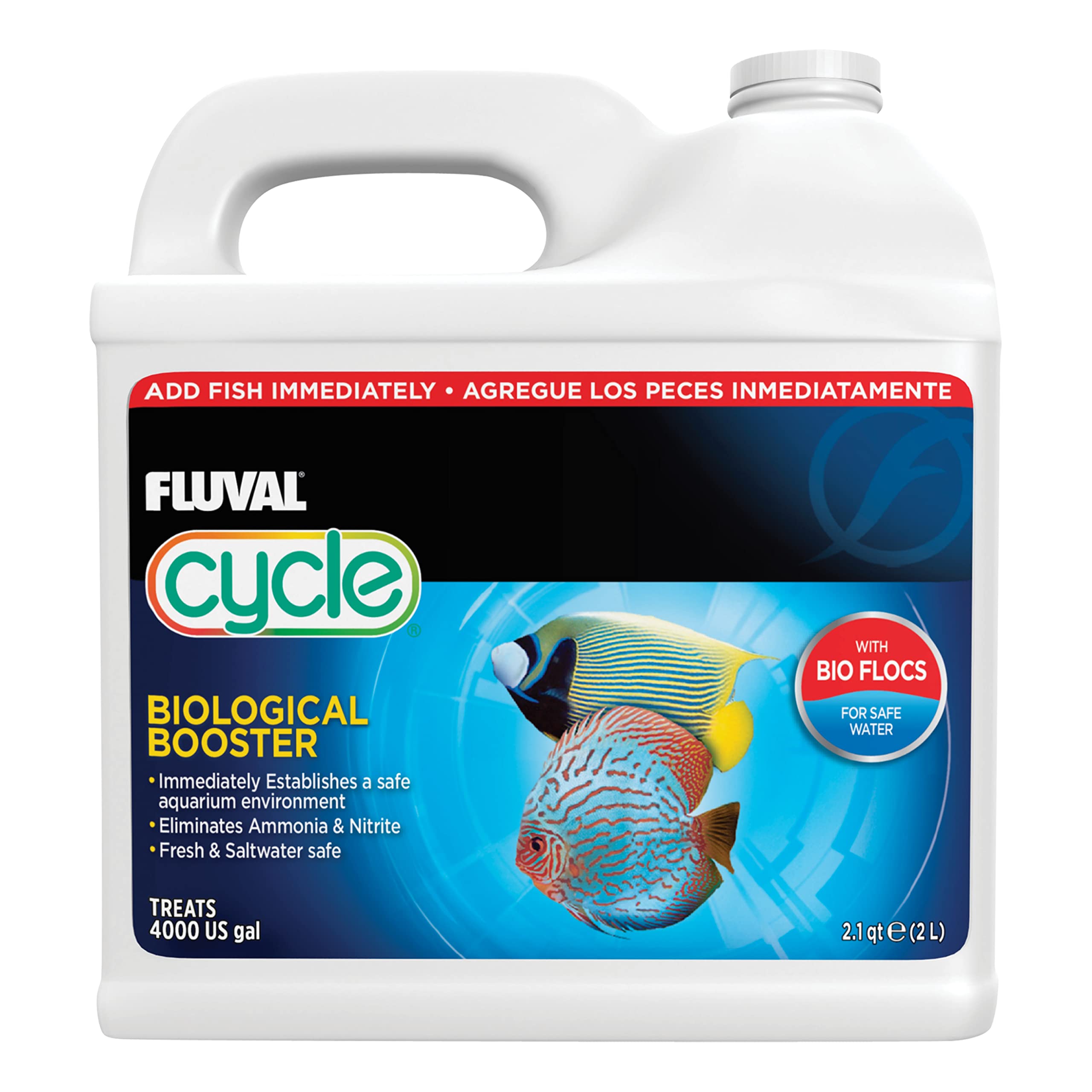 Fluval Mejorador Biologico para acuarios, botella visible y beneficiosa.