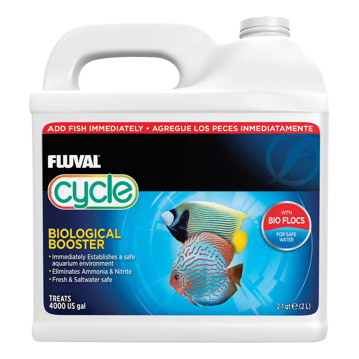 Fluval Mejorador Biologico para acuarios, botella visible y beneficiosa.