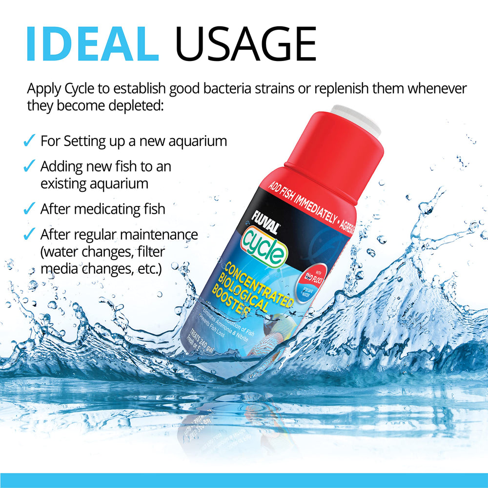 Fluval Mejorador Biologico para acuarios, envase robusto apto para agua salada.