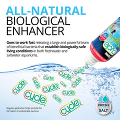 Fluval Mejorador Biologico para acuarios, etiqueta legible y uso seguro.