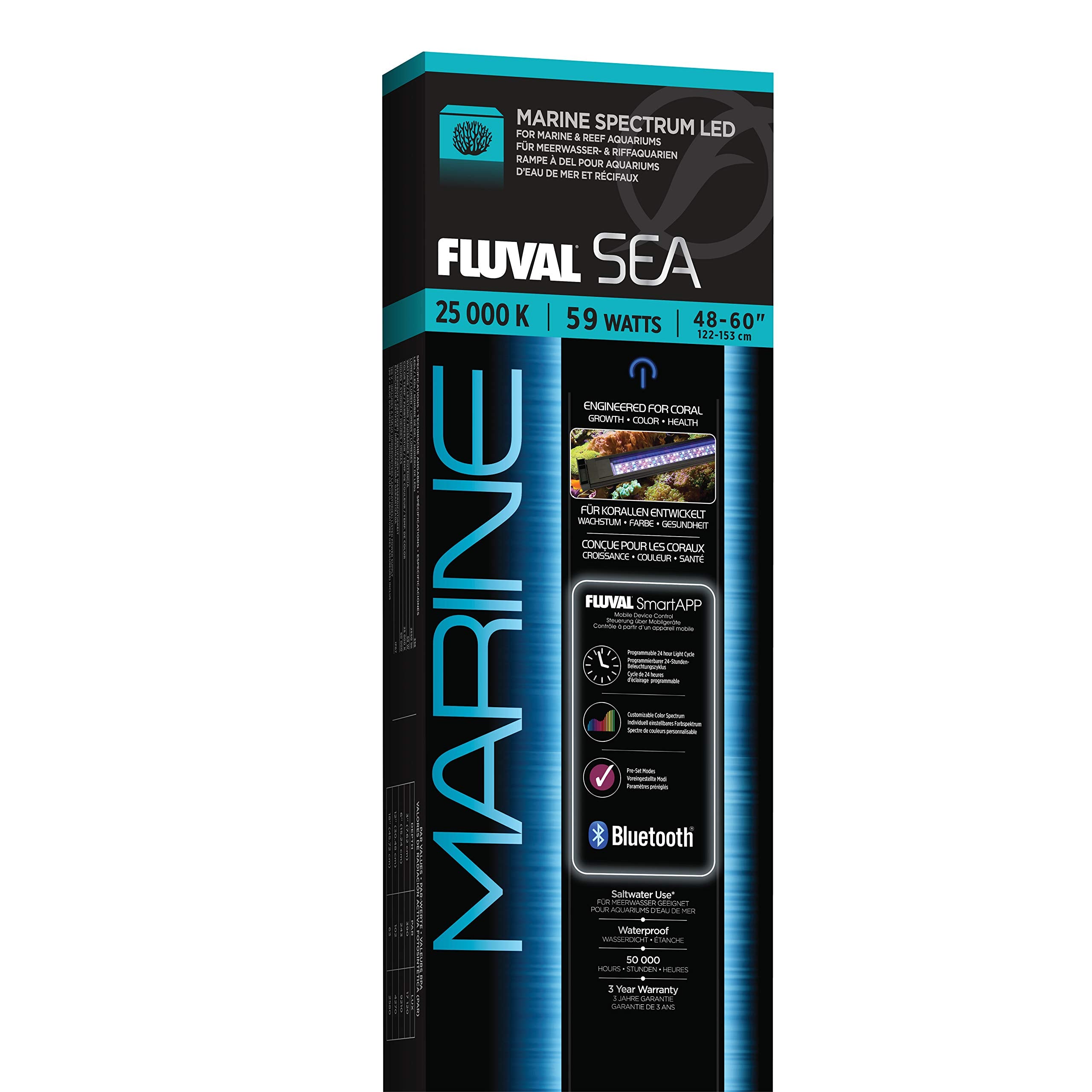 Fluval Sea Marine 3.0 LED, panel frontal, iluminación uniforme para acuario marino.