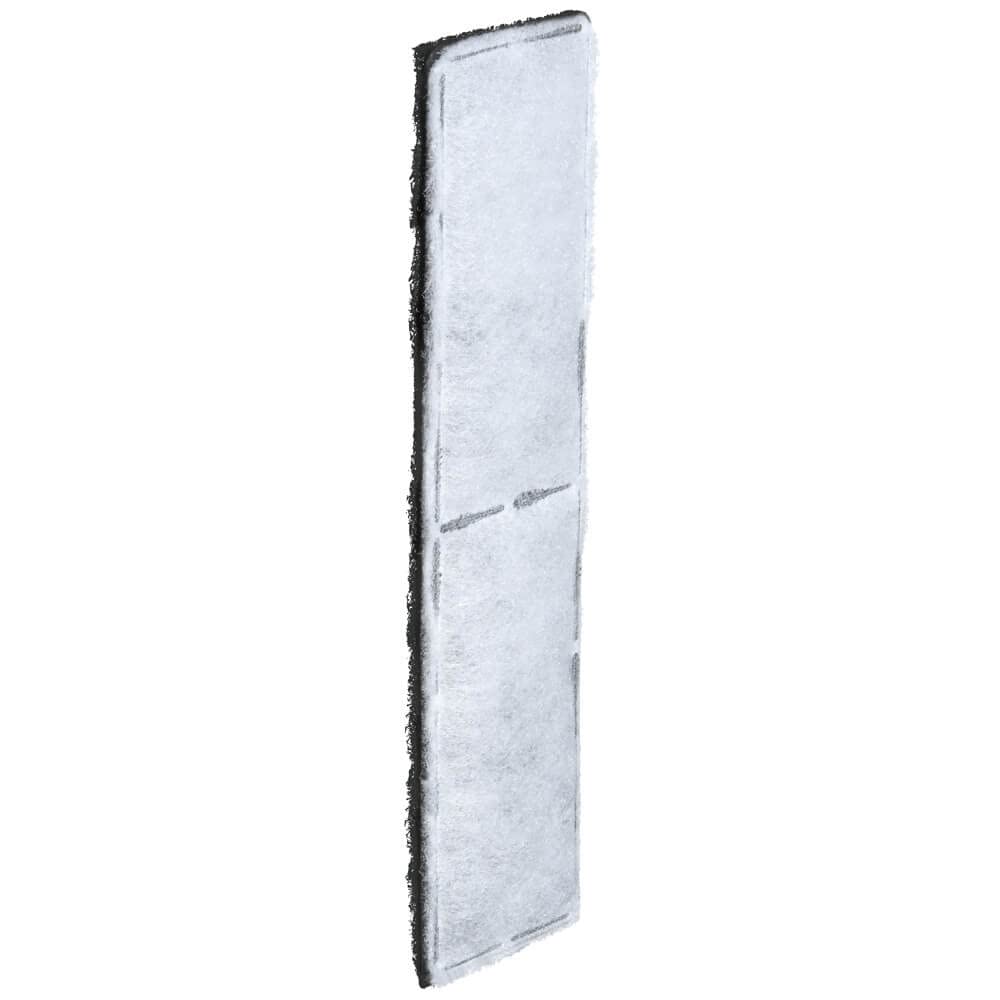 Fluval U4 lado filtración poliéster atrapa partículas finas.
