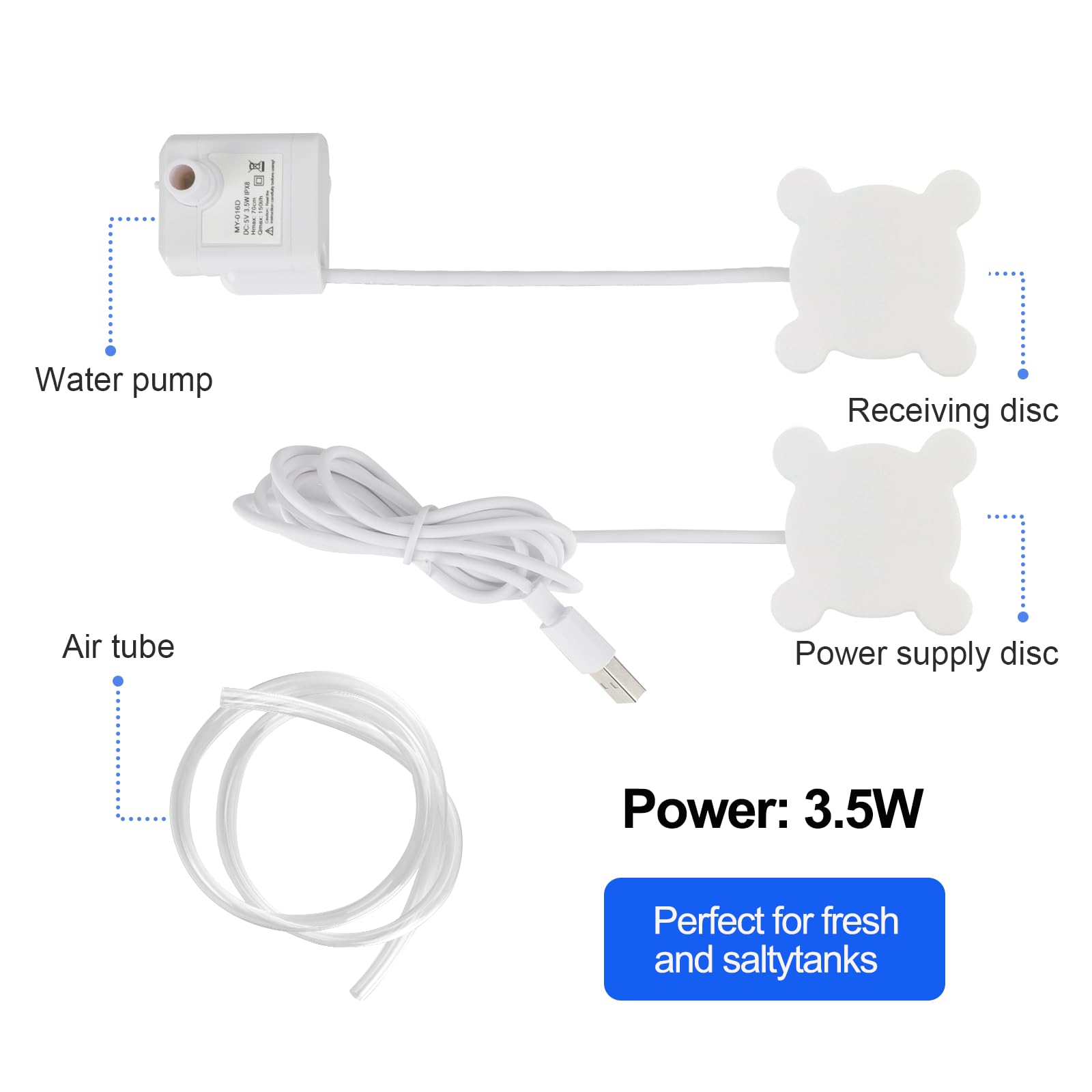 Fluxo Wireless instalación fácil con ventosas magnéticas para acuarios.