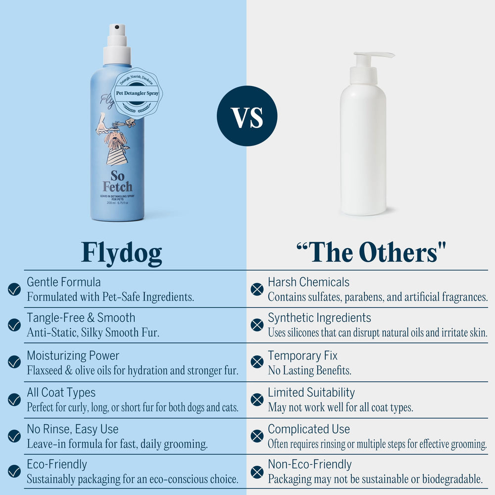 FlyDog Acondicionador para pelaje sin sulfatos deja el pelo suave.