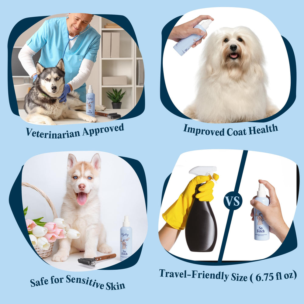 FlyDog Antiestático Spray reduce estática y frizz en climas secos.