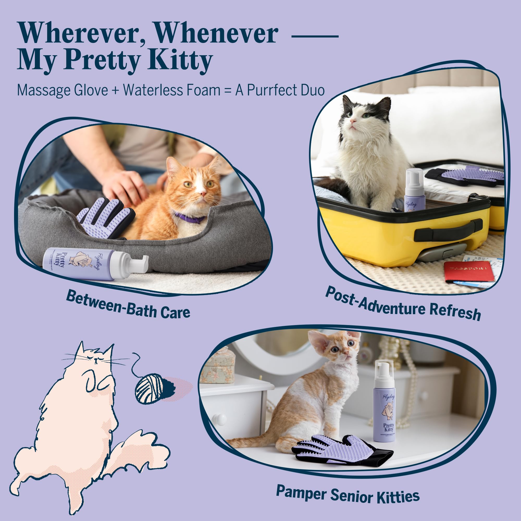 Flydog Pretty Kitty Cuidado diario para gatos y gatitos.