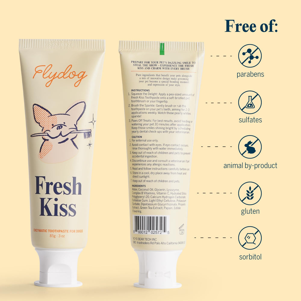 Sabor crema de cacahuete FlyDog para cepillado más agradable.