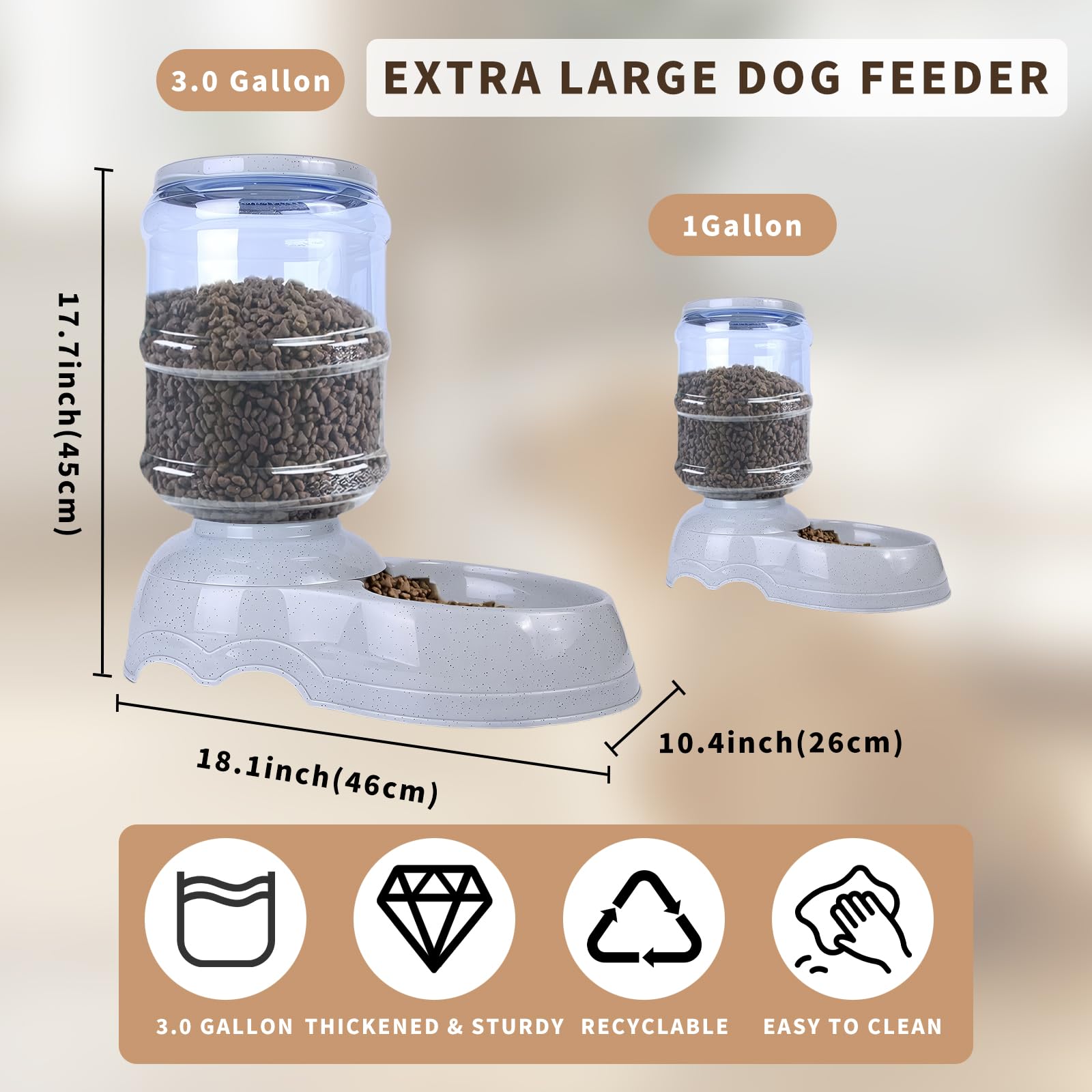 Flying Dove base antideslizante mantiene estable el dispensador durante la alimentación.
