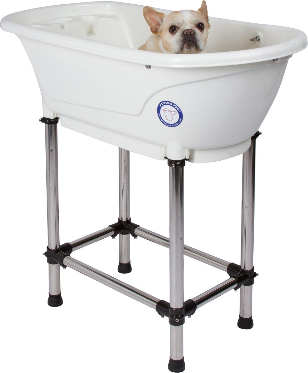 Bañera portátil Flying Pig Grooming, vista general, ideal para baños caseros de mascotas.