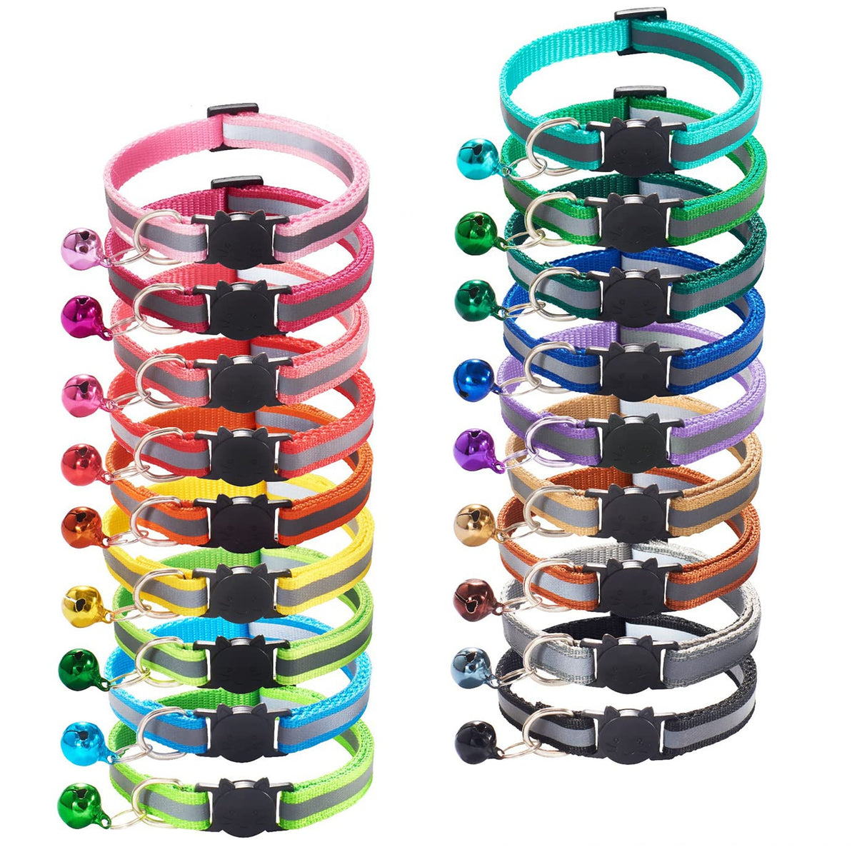 Collares Flymind con 18 colores para identificar al gato fácilmente en casa