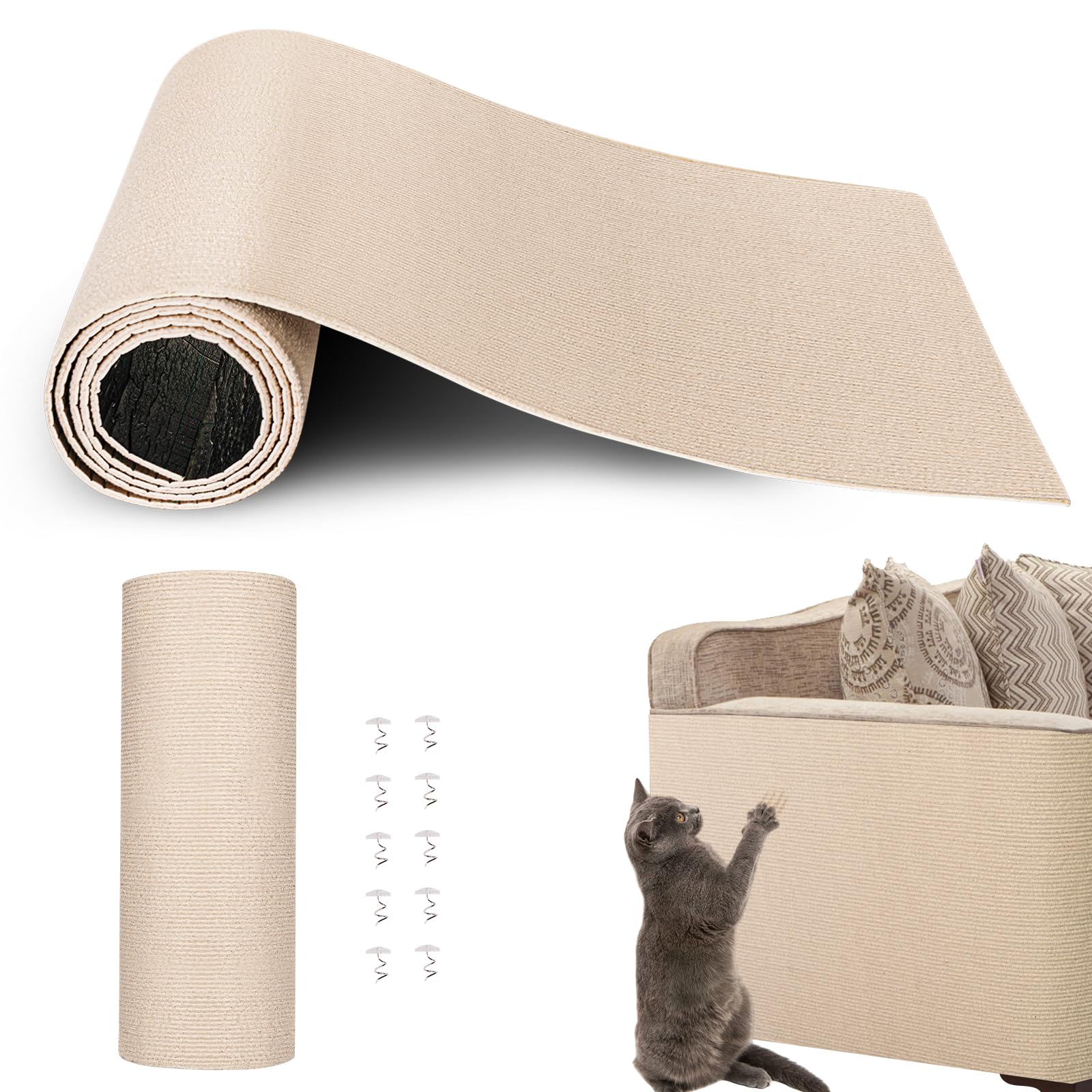 Fmelut mat de rasguño para gatos grande protege sofás y proporciona área de juego