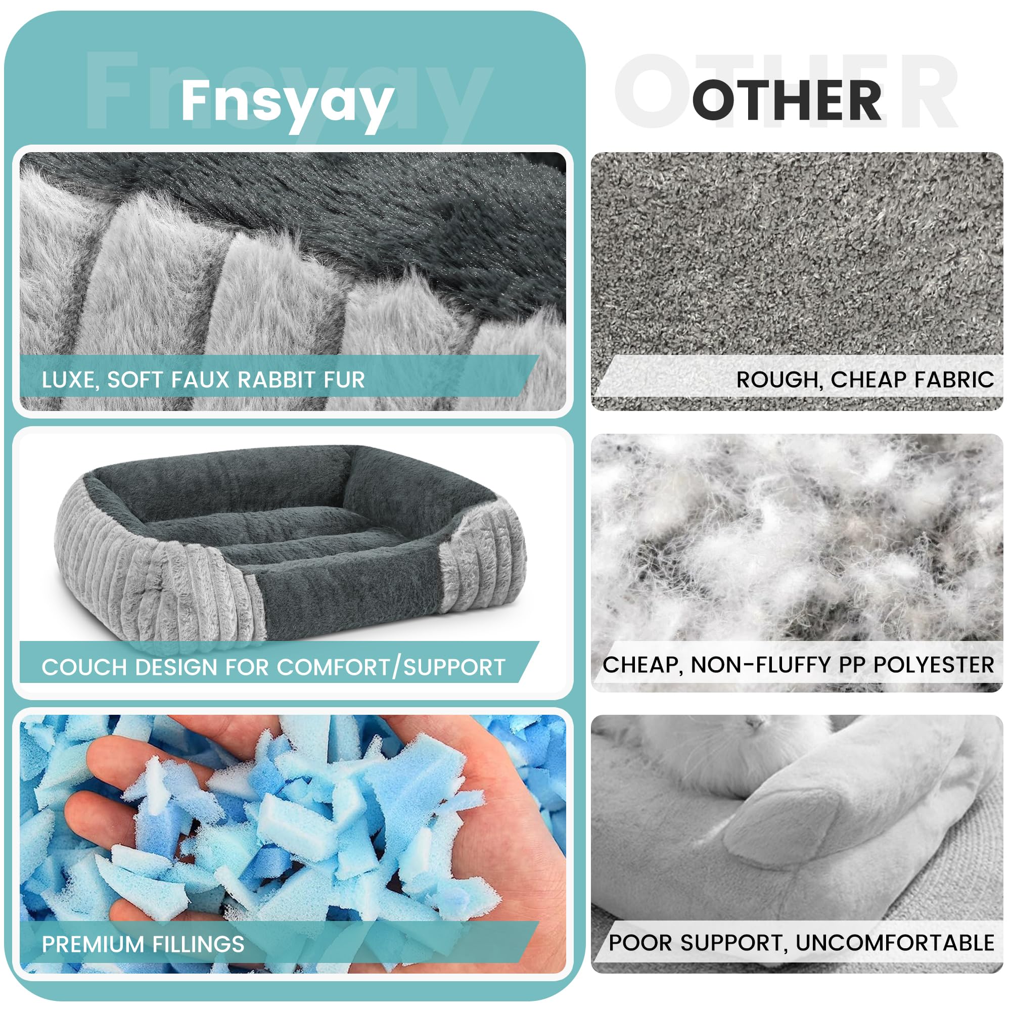 Fnsyay cama grande 35x28 base antideslizante para estabilidad.