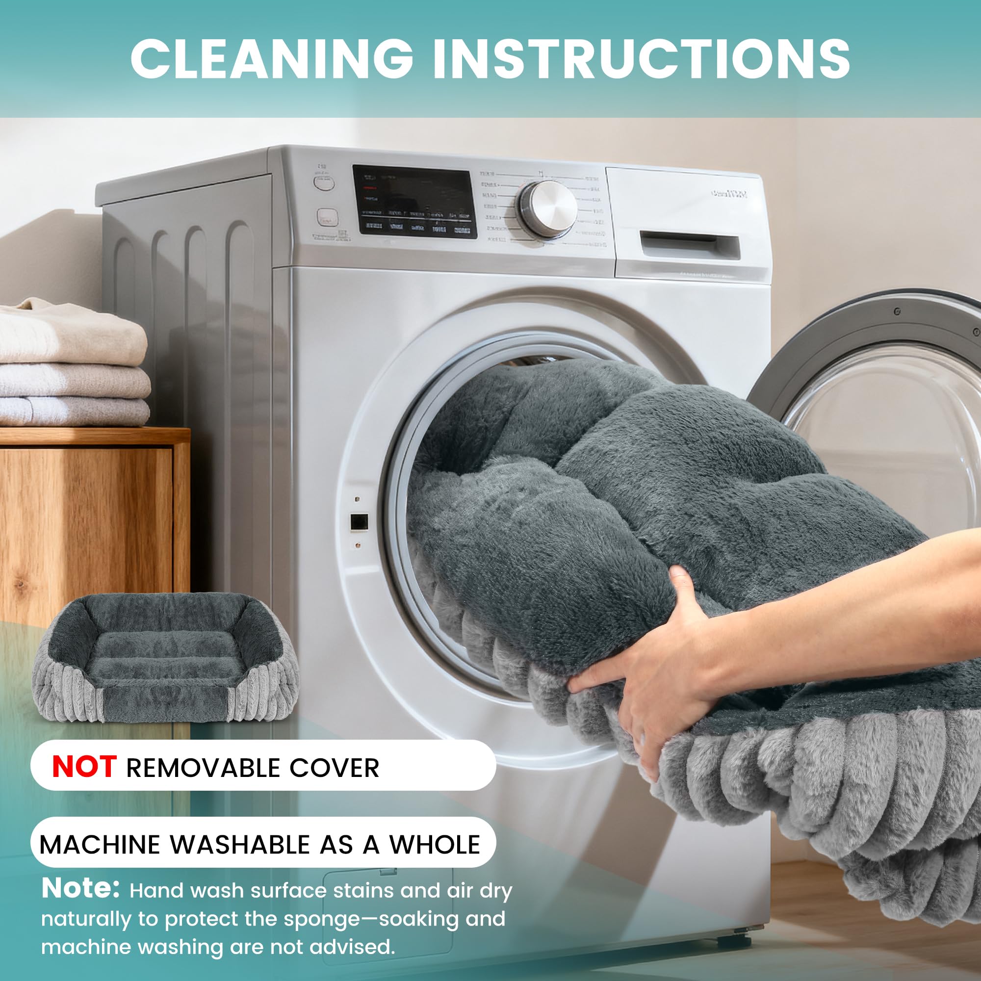 Fnsyay cama de lavado a mano recomendado para cuidado y mantenimiento.