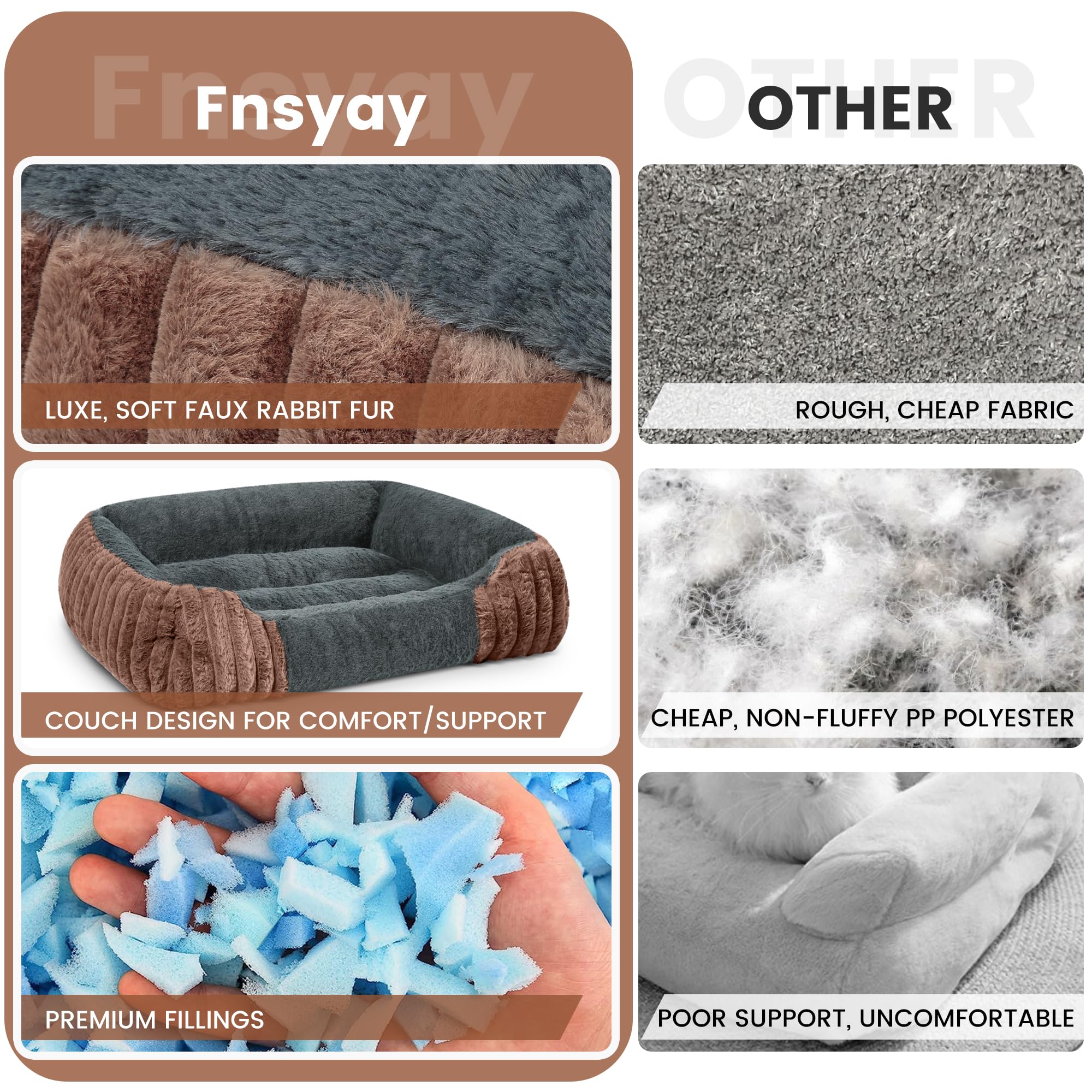 Fnsyay cama no extraíble, lavado a mano para conservar la forma.
