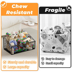Foellstoe cesta de juguetes para perro, acceso rápido y cómodo.