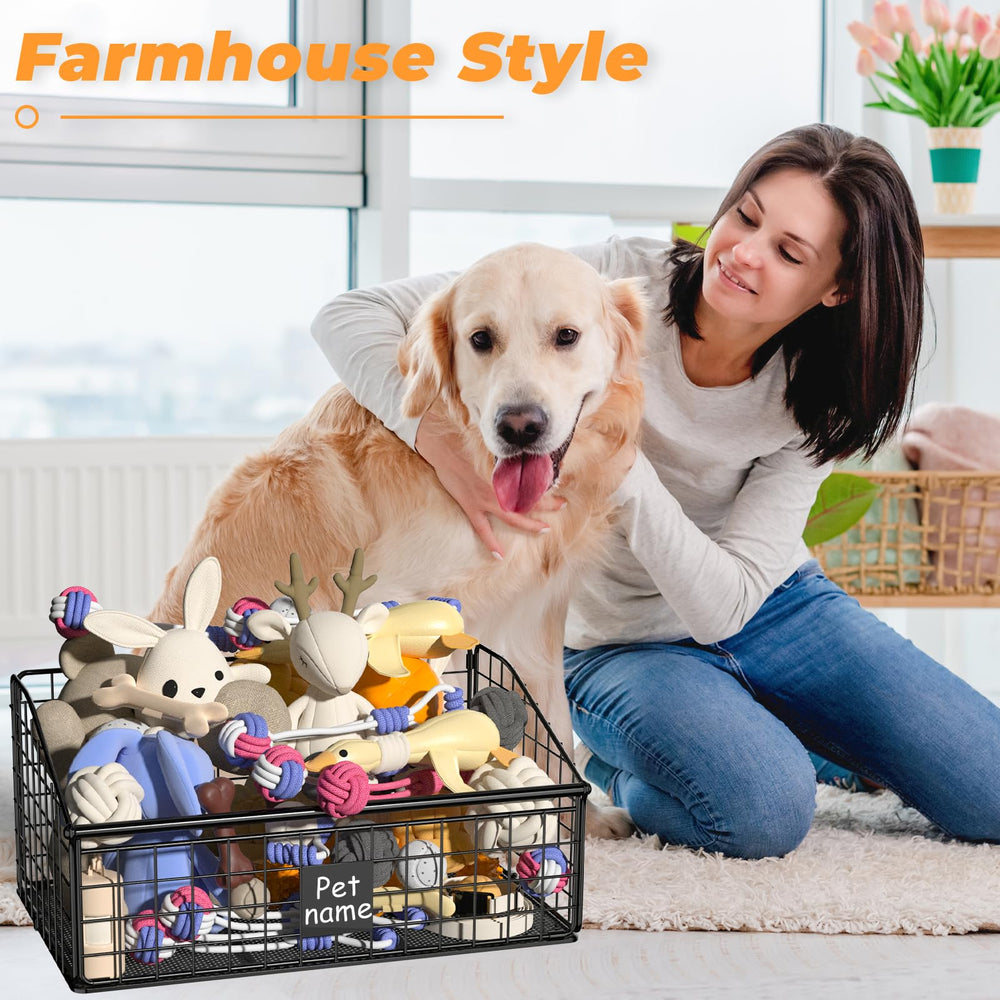 Foellstoe cesta de juguetes para perro, almacenamiento multifuncional y versátil.