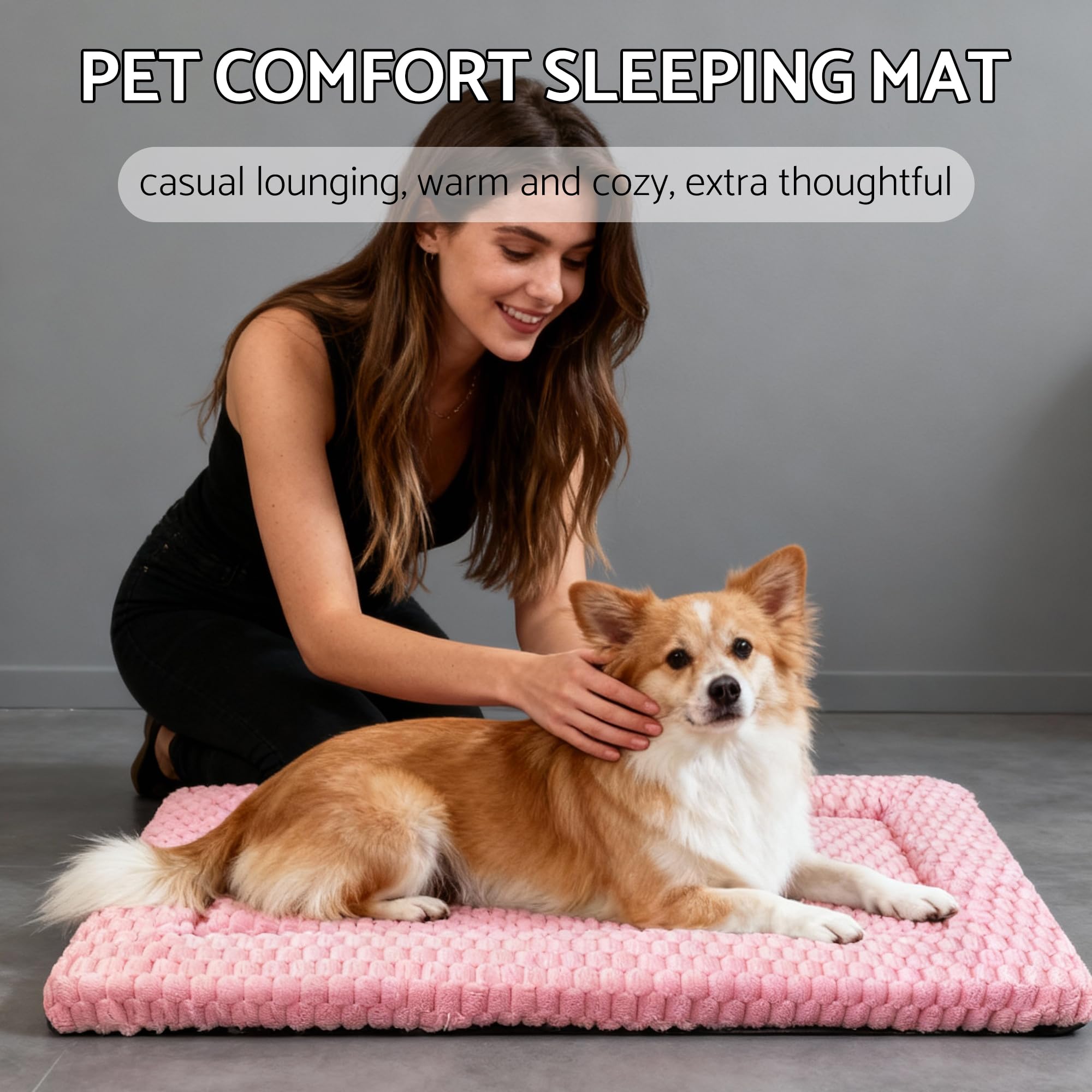 Fogkiss cama para perros rosa medidas 76x51x4 cm: ajuste cómodo.