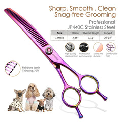 FOGOSP tijera ergonómica para perro con mango cómodo, ideal para sesiones largas