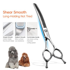FOGOSP tijeras curvadas para patas y cola, corte suave y controlado.