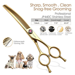 FOGOSP tijeras curvas para modelar cabeza tipo oso de peluche en perros, 7 pulgadas