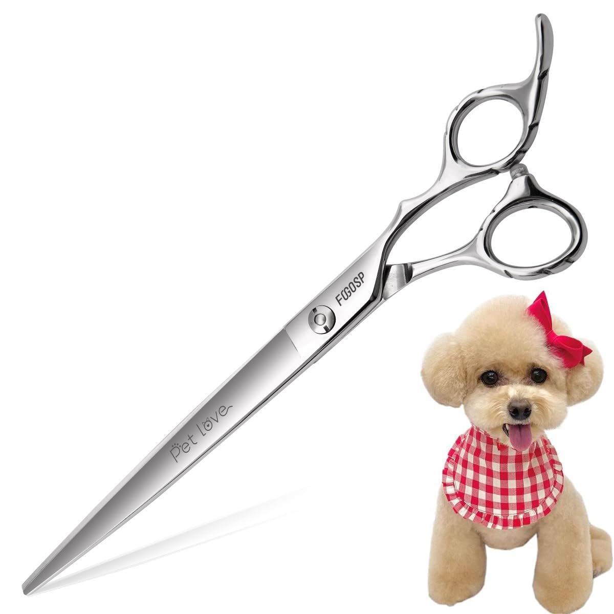 FOGOSP tijeras para perro, corte recto de 8 pulgadas, ideal para pelo grueso