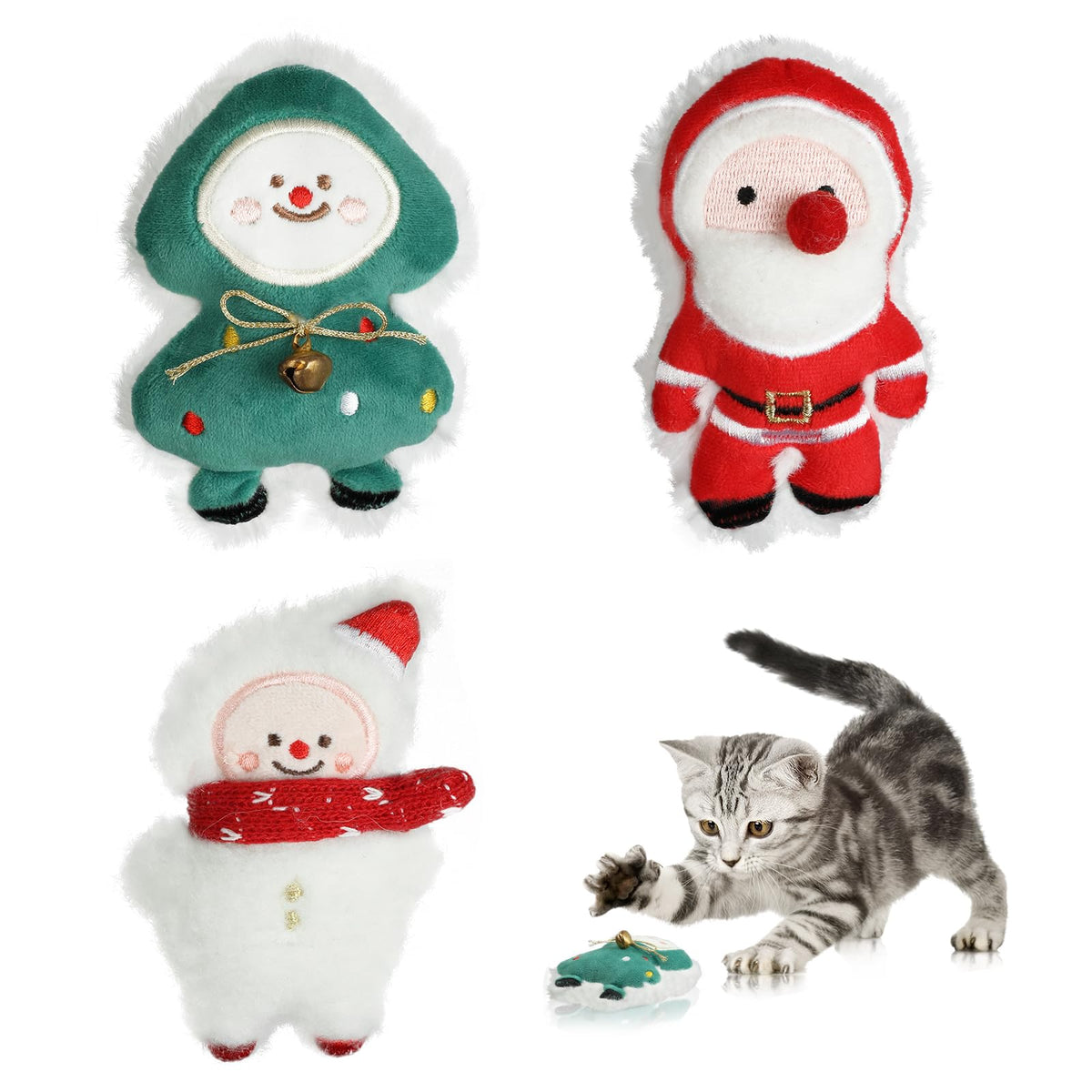 FOIMAS juguete navidad para gato papa-noel fomenta juego activo.