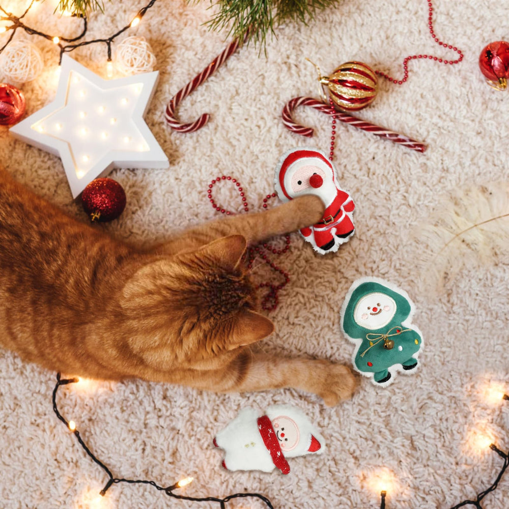 FOIMAS juguete navidad gato terciopelo suave ofrece tacto cómodo.