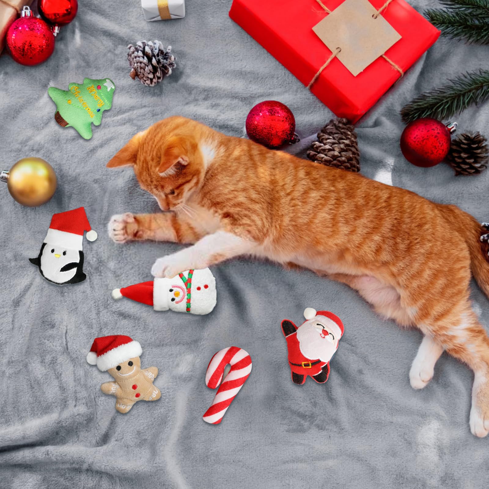FOIMAS pinguino navideño, aroma de hierba gatera estimula movimiento