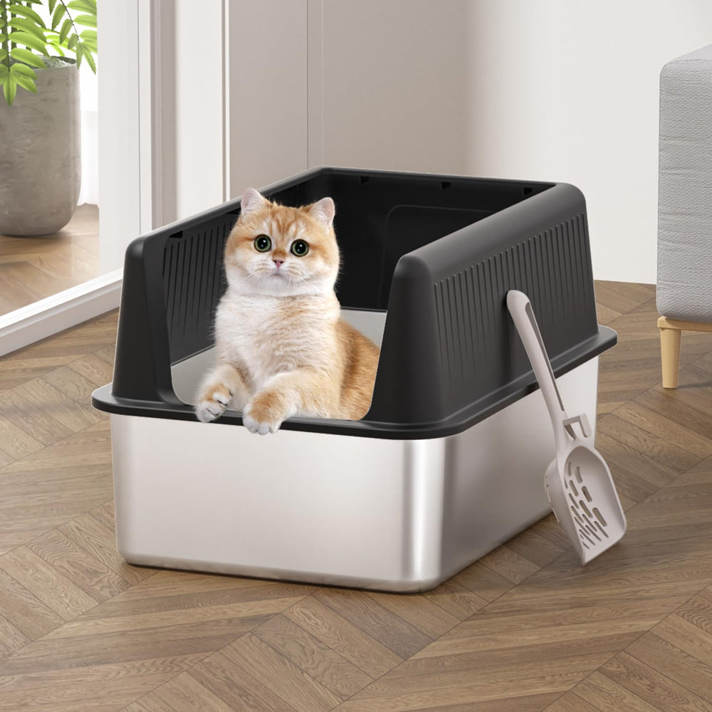 Fooalgo caja de arena acero inoxidable, control de olores para casa fresca.