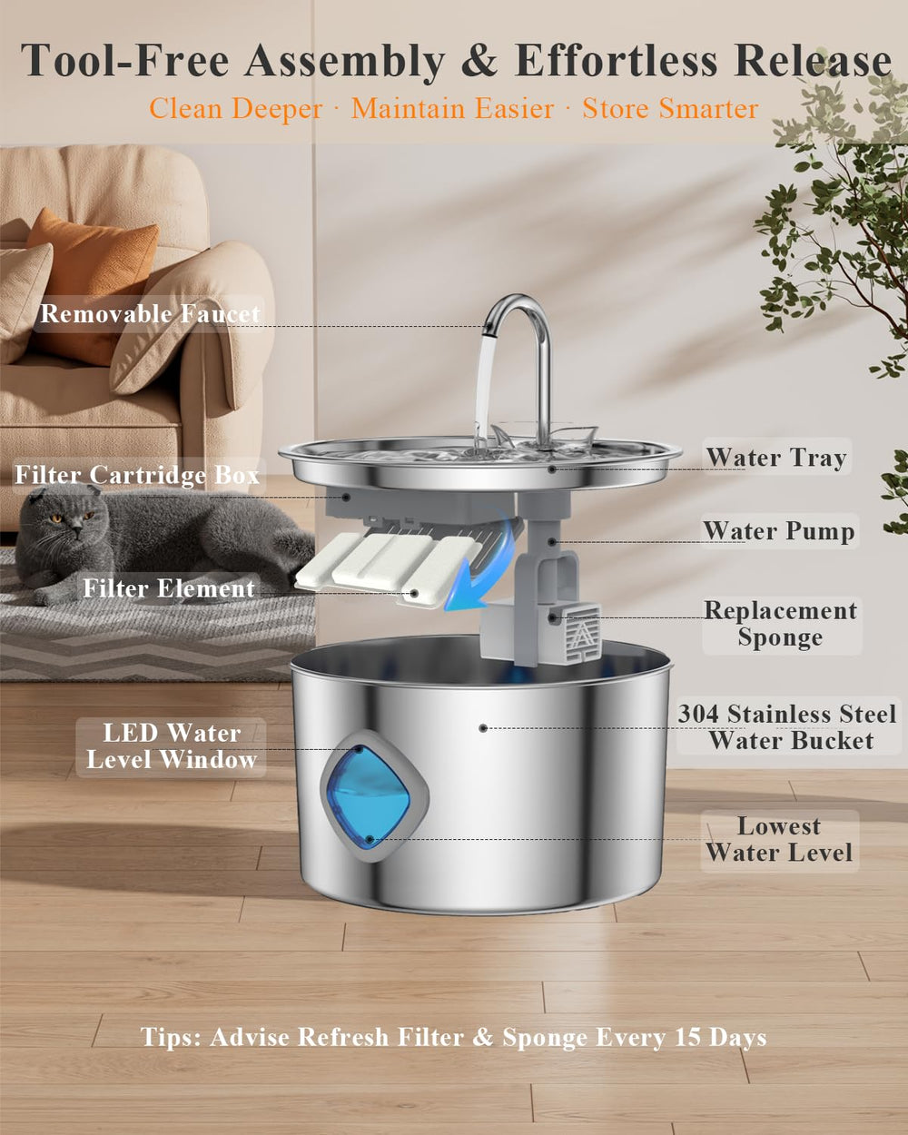 Diseño elegante FOOPOMARY para interiores, encaja en cualquier hogar.