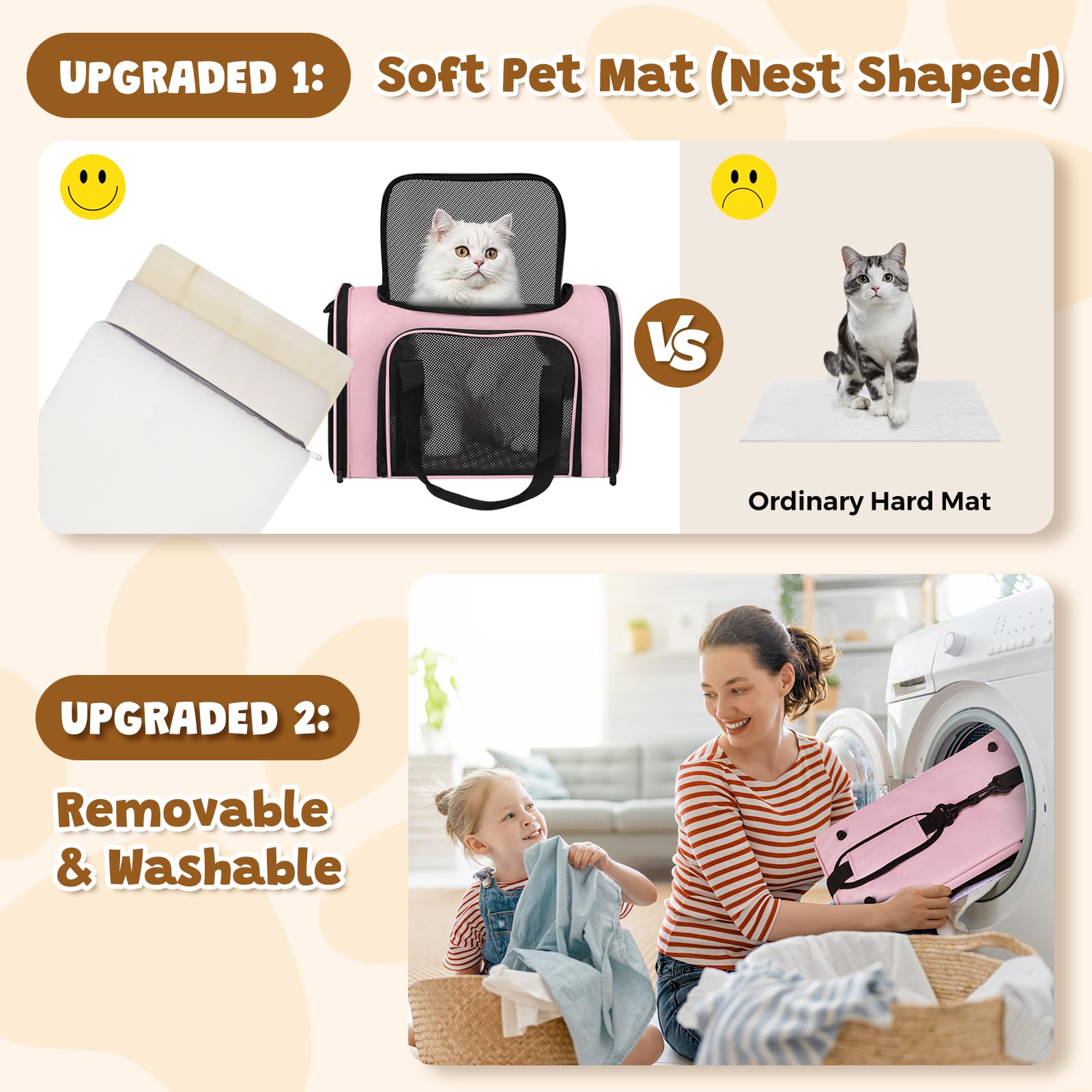 FOORLON Portador gato suave diseño resistente para uso diario.