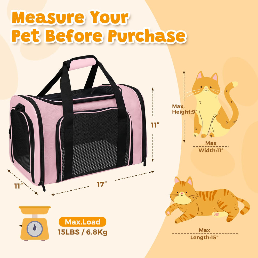 FOORLON Portador gato suave con ventanas de malla para ventilación.